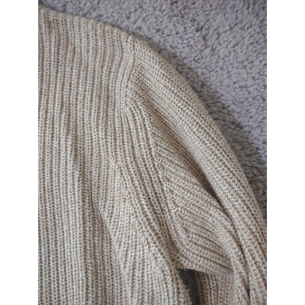 Eddie Bauer Sweater Mens Tall XL Light Tan Cotton Crewneck Knit Pullover Classic